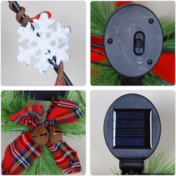 2 Pack Solar Lighted Christmas Garden Stake Lights, 33in...